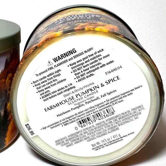 FARMHOUSE PUMPKIN & SPICE 3 Wick Candle - Picture 3 of 3